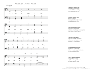 Hymn score of: Arise, ye saints, arise (Thomas Kelly/Johannes Thomas Rüegg)