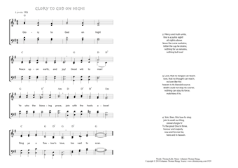 Hymn score of: Glory to God on high! (Thomas Kelly/Johannes Thomas Rüegg)