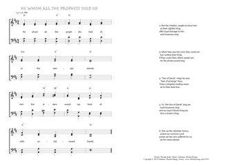 Hymn score of: He whom all the prophets told of (Thomas Kelly/Johannes Thomas Rüegg)