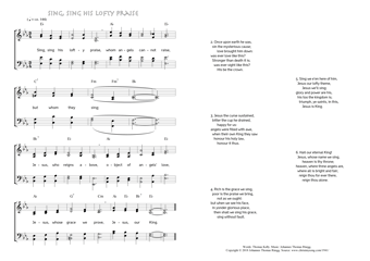 Hymn score of: Sing, sing his lofty praise (Thomas Kelly/Johannes Thomas Rüegg)
