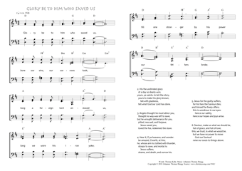 Hymn score of: Glory be to him who saved us (Thomas Kelly/Johannes Thomas Rüegg)