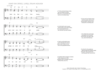 Hymn score of: Send thy Spirit, Lord, from heaven (Thomas Kelly/Johannes Thomas Rüegg)