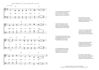 Hymn score of: "The Spirit of the Truth" is he (Thomas Kelly/Johannes Thomas Rüegg)