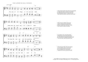 Hymn score of: The Lord of all things, in his humble birth (Madame Guyon/William Cowper/Johannes Thomas Rüegg)