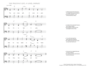 Hymn score of: Thy precious gift, O Lord, impart (Thomas Kelly/Johannes Thomas Rüegg)