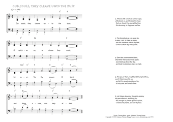 Hymn score of: Our souls, they cleave unto the dust (Thomas Kelly/Johannes Thomas Rüegg)