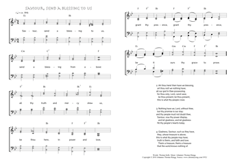 Hymn score of: Saviour, send a blessing to us (Thomas Kelly/Johannes Thomas Rüegg)