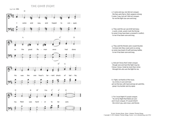 Hymn score of: I came and saw, and hoped to conquer - The Good Fight (Horatius Bonar/Johannes Thomas Rüegg)