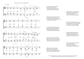 Hymn score of: Low at thy feet my spirit lies - "Out of the depths" (Meta Heusser-Schweizer/Jane Laurie Borthwick/Johannes Thomas Rüegg)