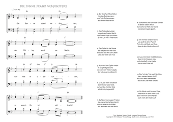 Hymn score of: Die Sonne stand verfinstert (Balthasar Münter/Johannes Thomas Rüegg)