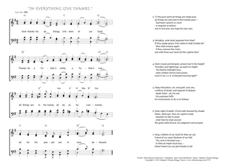 Hymn score of: Give thanks for all things, children of our God! - In everything give thanks (Meta Heusser-Schweizer/Jane Laurie Borthwick/Johannes Thomas Rüegg)