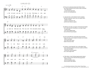 Hymn score of: Hör ich euch wieder, ihr Töne des Frühlings, erklingen - Loblied (Meta Heusser-Schweizer/Johannes Thomas Rüegg)