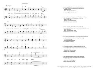 Hymn score of: Voices of Spring, with what gladness I hear you again! - Spring (Meta Heusser-Schweizer/Jane Laurie Borthwick/Johannes Thomas Rüegg)