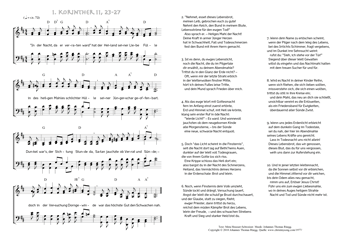 Hymn score of: "In der Nacht, da er verraten ward" - 1. Korinther 11, 23-27 (Meta Heusser-Schweizer/Johannes Thomas Rüegg)