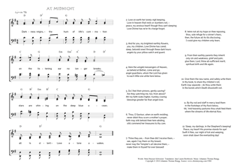 Hymn score of: Darkness reigns, – the hum of life's commotion - At midnight (Meta Heusser-Schweizer/Jane Laurie Borthwick/Johannes Thomas Rüegg)