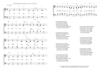 Hymn score of: Jesus sei ein Jesus mir - Herzenswunsch zu Jesus (Ludämilia Elisabeth von Schwarzburg-Rudolstadt/Johannes Thomas Rüegg)