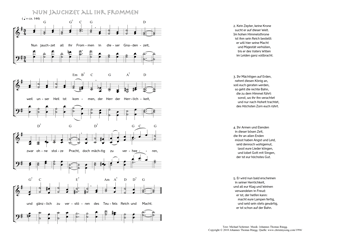 Hymn score of: Nun jauchzet all ihr Frommen (Michael Schirmer/Johannes Thomas Rüegg)