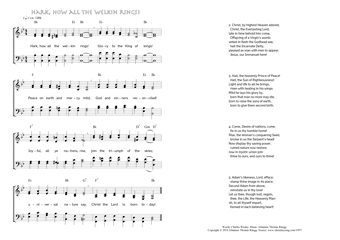 Hymn score of: Hark, how all the welkin rings! (Charles Wesley/Johannes Thomas Rüegg)