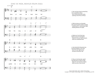 Hymn score of: Sons of men, behold from far! (Charles Wesley/Johannes Thomas Rüegg)