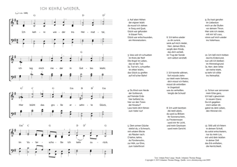 Hymn score of: Ich kehre wieder (Johann Peter Lange/Johannes Thomas Rüegg)