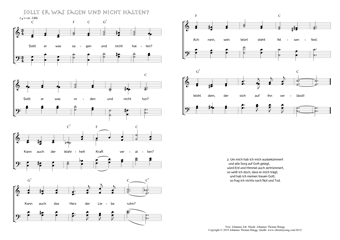 Hymn score of: Sollt er was sagen und nicht halten? (Johannes Job/Johannes Thomas Rüegg)