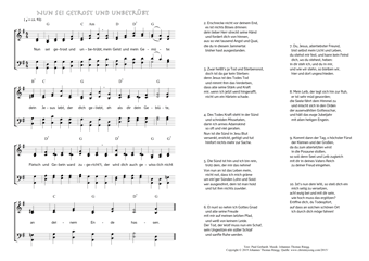 Hymn score of page 1 of: Nun sei getrost und unbetrübt (Paul Gerhardt/Johannes Thomas Rüegg)
