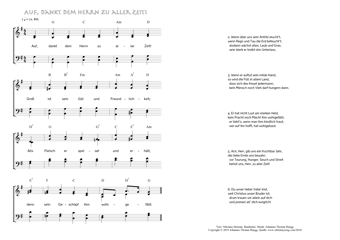 Hymn score of: Auf, dankt dem Herrn zu aller Zeit! (Nikolaus Herman/Johannes Thomas Rüegg)