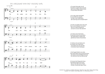 Hymn score of: Du Abglanz von des Vaters Ehr (Ambrosius von Mailand/Johann Peter Lange/Johannes Thomas Rüegg)