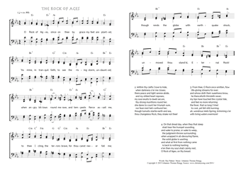 Hymn score of: O Rock of Ages, since on thee - The Rock of Ages (Ray Palmer/Johannes Thomas Rüegg)
