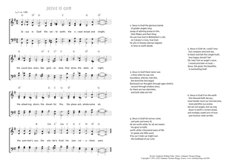 Hymn score of: Jesus is God! the solid earth - Jesus is God (Frederick William Faber/Johannes Thomas Rüegg)