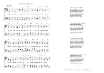 Hymn score of: Praise the Lord! rejoice, ye Gentiles - Song of Praise (John S. B. Monsell/Johannes Thomas Rüegg)