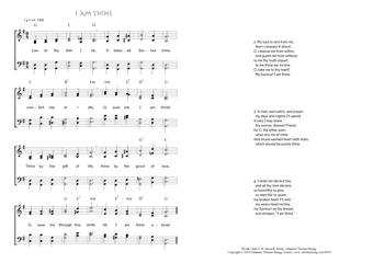 Hymn score of: Low at thy feet I lie - I am thine (John S. B. Monsell/Johannes Thomas Rüegg)