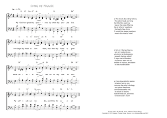 Hymn score of: My God how great thy goodness - Song of Praise (John S. B. Monsell/Johannes Thomas Rüegg)