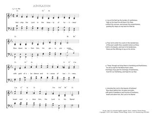 Hymn score of: Worship the Lord in the beauty of holiness! - Adoration (John S. B. Monsell/Johannes Thomas Rüegg)