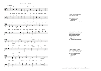 Hymn score of: The night is dark and sad - Watch Song (John S. B. Monsell/Johannes Thomas Rüegg)