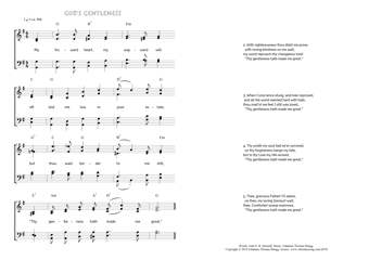 Hymn score of: My froward heart, my wayward will - God's Gentleness (John S. B. Monsell/Johannes Thomas Rüegg)