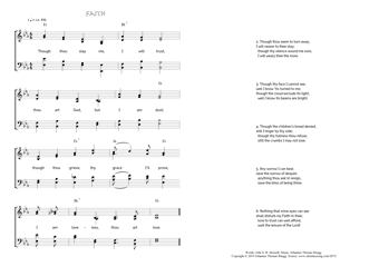Hymn score of: Though thou slay me, I will trust - Faith (John S. B. Monsell/Johannes Thomas Rüegg)