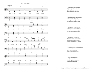 Hymn score of: Other Name than my dear Lord's - His Name (John S. B. Monsell/Johannes Thomas Rüegg)