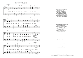 Hymn score of: Lord, to thy holy Temple - Second Advent (John S. B. Monsell/Johannes Thomas Rüegg)