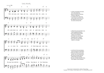 Hymn score of: Rich and poor, and high and low - The Poor (John S. B. Monsell/Johannes Thomas Rüegg)