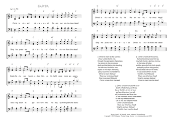 Hymn score of: Christ is risen! Alleluia! - Easter (John S. B. Monsell/Johannes Thomas Rüegg)