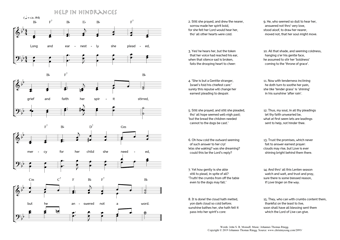 Hymn score of: Long and earnestly she pleaded - Help in Hindrances (John S. B. Monsell/Johannes Thomas Rüegg)