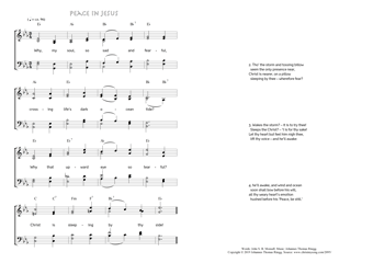 Hymn score of: Why, my soul, so sad and fearful - Peace in Jesus (John S. B. Monsell/Johannes Thomas Rüegg)