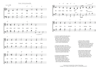 Hymn score of: Lord, to thy will my anxious soul - The Follower (John S. B. Monsell/Johannes Thomas Rüegg)