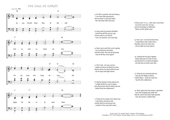 Hymn score of: Jesus Christ! thou Son of David! - The Call of Christ (John S. B. Monsell/Johannes Thomas Rüegg)