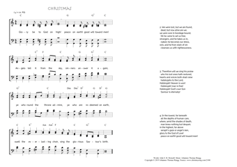 Hymn score of: Glory be to God on high! - Christmas (John S. B. Monsell/Johannes Thomas Rüegg)