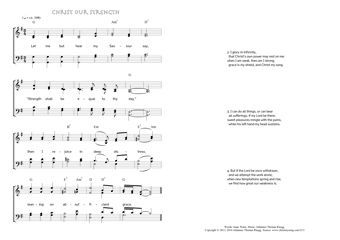 Hymn score of: Let me but hear my Saviour say - Christ our Strength (Isaac Watts/Johannes Thomas Rüegg)