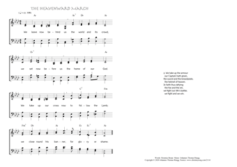 Hymn score of: We leave now behind us - The Heavenward March (Horatius Bonar/Johannes Thomas Rüegg)