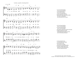 Hymn score of: It is not time that flies - Time and Eternity (Horatius Bonar/Johannes Thomas Rüegg)