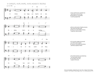 Hymn score of: O Christ, our hope, our heart's desire (John Chandler/Johannes Thomas Rüegg)